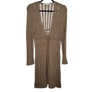 VTG Cabi womens M open crochet knit long line cardigan y2k whimsical fairy boho